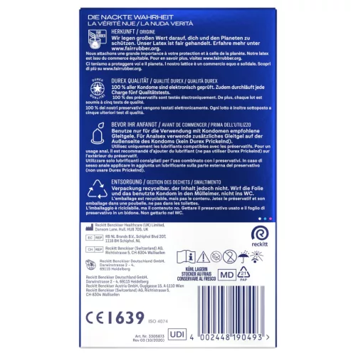 Durex Intense Orgasmic - bordás, pontozott stimuláló óvszer (10 db)