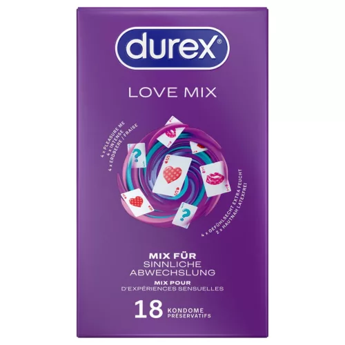 Durex Love Mix - vegyes óvszer csomag több típussal (18 db)