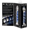 Icicles No. 5 - spirál üveg dildó (átlátszó-kék)