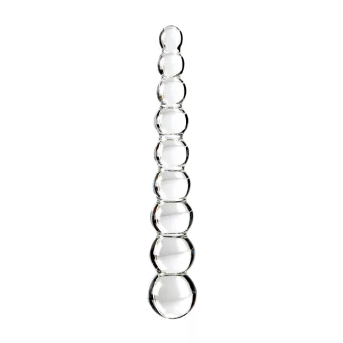 Icicles No. 2 - gömbös üveg dildó (átlátszó)