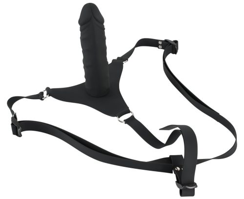 You2Toys - Silicone Strap-On - felcsatolható dildó (fekete)
