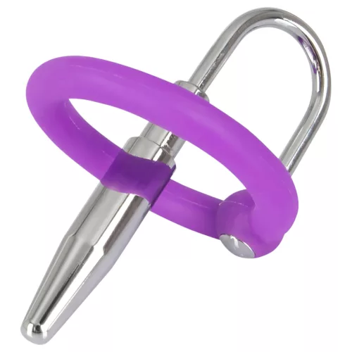 You2Toys - Penisplug - szilikon makkgyűrű kúpos dilátorrall (lila-ezüst)