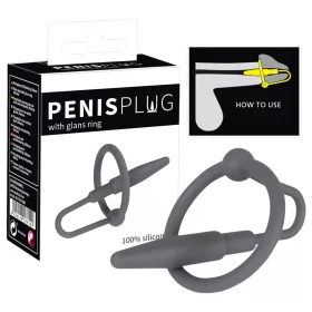   You2Toys - Penisplug - szilikon makkgyűrű kúpos dilátorral (szürke)