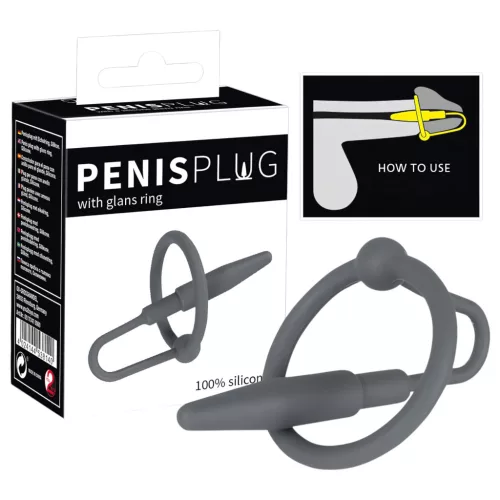 You2Toys - Penisplug - szilikon makkgyűrű kúpos dilátorral (szürke)