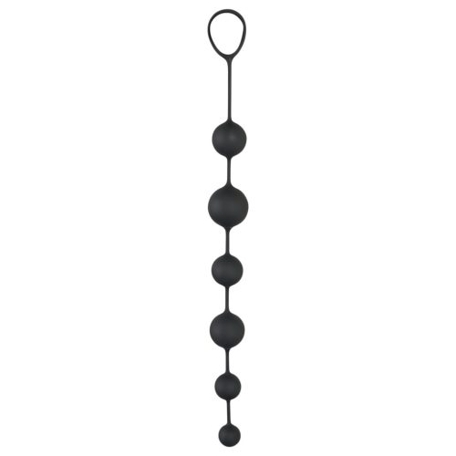 Black Velvets - 6 gyöngyös anál dildó (fekete)