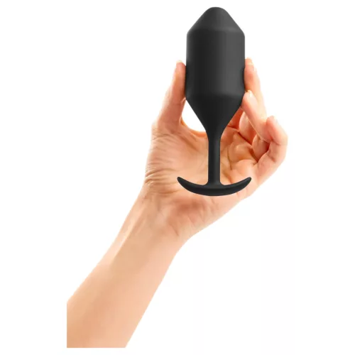 b-vibe Snug Plug 4 - dupla golyós anál plug (257g) - fekete