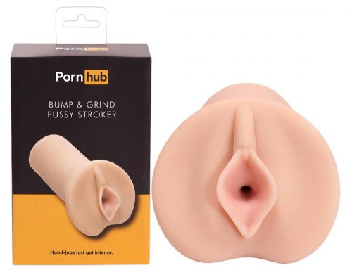 Pornhub Bump & Grind Pussy - gömbös-redős punci maszturbátor (natúr)
