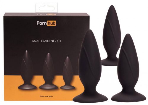 Pornhub Anal Training - anál dildó szett - 3db (fekete)