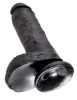 King Cock 8 herés dildó (20 cm) - fekete