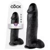 King Cock 12 herés nagy dildó (30 cm, fekete)