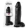King Cock 12 herés nagy dildó (30 cm, fekete)