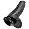King Cock 12 herés nagy dildó (30 cm, fekete)