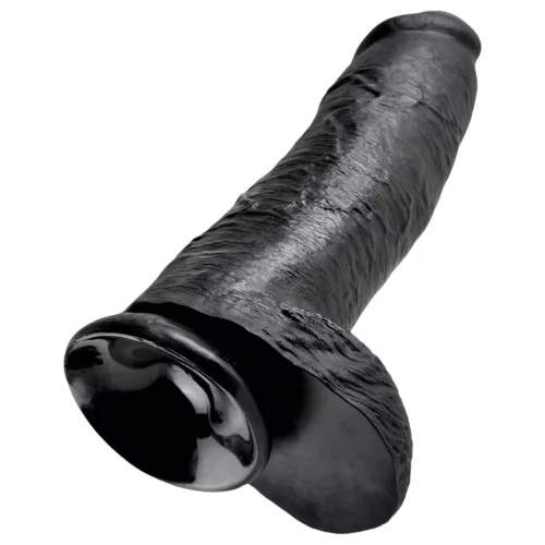 King Cock 12 herés nagy dildó (30 cm, fekete)