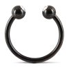 Rebel Glans Ring - strasszos makkgyűrű ékszer (fekete)