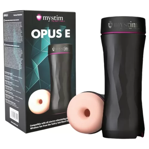 / mystim Opus E Donut - elektro maszturbátor (natúr-fekete)