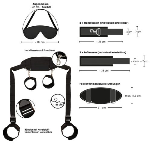 Bad Kitty - nyak-csukló-boka bilincs (fekete)