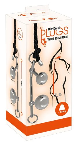 You2Toys Bondage Plugs - fém tágító gömbök (149g) - ezüst