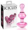 Icicles No. 75 - szíves, üveg anál dildó (pink)