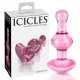 Icicles No. 75 - szíves, üveg anál plug (pink)