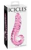 Icicles No. 24 - bordázott nyelv üveg dildó (pink)