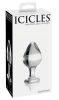 Icicles No. 25 - kúpos, üveg anál plug (átlátszó)