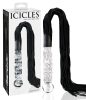 Icicles No. 38 - bőr korbács és üveg dildó (átlátszó-fekete)