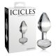 Icicles No. 44 - kúpos, üveg anál dildó (áttetsző)