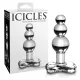Icicles No. 47 - tripla gyöngyös, üveg anál plug (átlátszó)