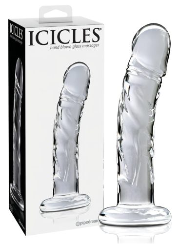Icicles No. 62 - péniszes üveg dildó (átlátszó)