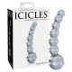 Icicles No. 66 - íves, gömbös, üveg dildó (átlátszó)