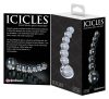 Icicles No. 66 - íves, gömbös, üveg dildó (átlátszó)