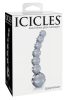 Icicles No. 66 - íves, gömbös, üveg dildó (átlátszó)