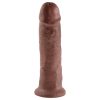King Cock 10 - nagy tapadókorongos dildó (25cm) - barna