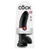 King Cock 9 - nagy tapadókorongos, herés dildó (23cm) - fekete