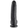 King Cock 9 - nagy tapadókorongos, herés dildó (23cm) - fekete