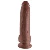 King Cock 9 - nagy tapadókorongos, herés dildó (23cm) - barna