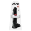 King Cock 11 - nagy tapadókorongos, herés dildó (28cm) - fekete
