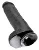 King Cock 11 - nagy tapadókorongos, herés dildó (28cm) - fekete