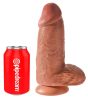 King Cock 9 Chubby - tapadókorongos, dildó (23cm) - sötét natúr