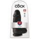 King Cock 9 Chubby - tapadótalpas, herés dildó (23cm) - fekete