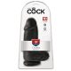 King Cock 9 Chubby - tapadókorongos, herés dildó (23cm) - fekete
