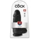 King Cock 9 Chubby - tapadókorongos, herés dildó (23cm) - fekete