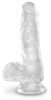 King Cock Clear 6 - tapadótalpas, herés kis dildó (15cm)