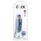 / King Cock Clear 7 - tapadókorongos, herés dildó (18cm)