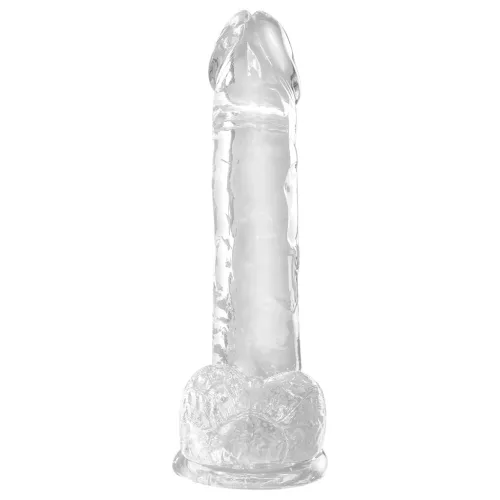 / King Cock Clear 7 - tapadókorongos, herés dildó (18cm)