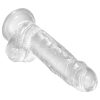 King Cock Clear 7 - tapadókorongos, herés dildó (18cm)
