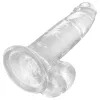 / King Cock Clear 7 - tapadókorongos, herés dildó (18cm)