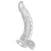/ King Cock Clear 7,5 - tapadókorongos, herés dildó (19cm)