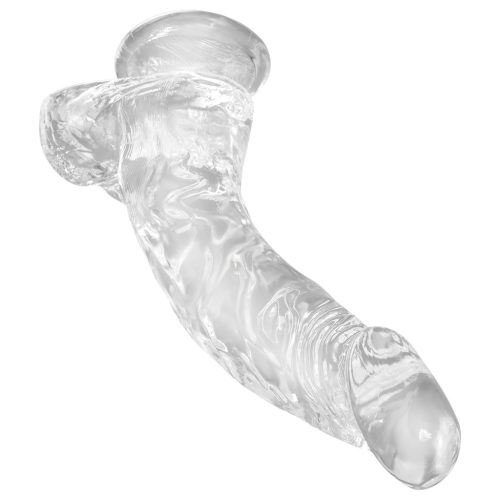/ King Cock Clear 7,5 - tapadókorongos, herés dildó (19cm)