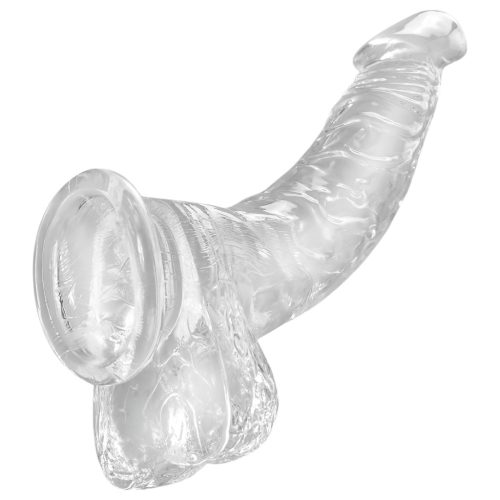 / King Cock Clear 7,5 - tapadókorongos, herés dildó (19cm)